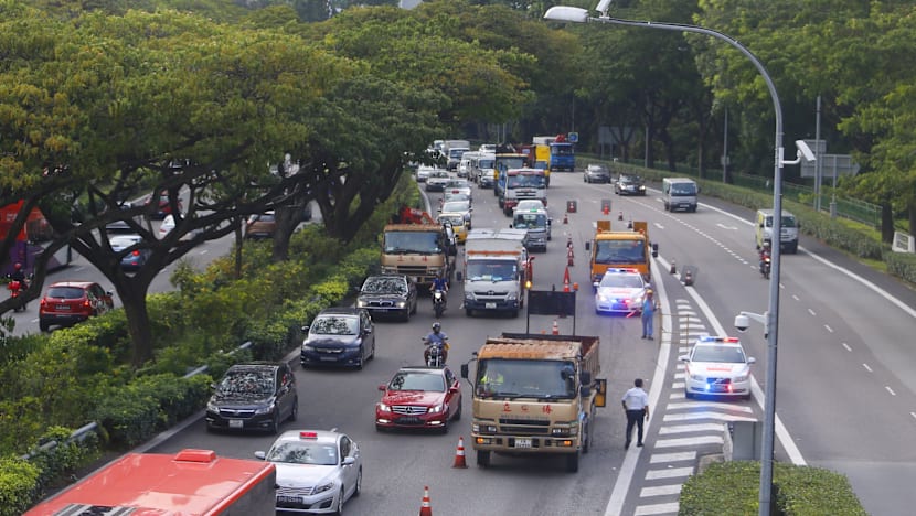 Two lanes along PIE closed after new oil spill