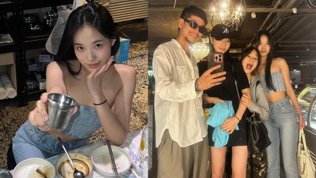 小S两女儿韩国街头大露背和长腿　网批穿着“不得体”