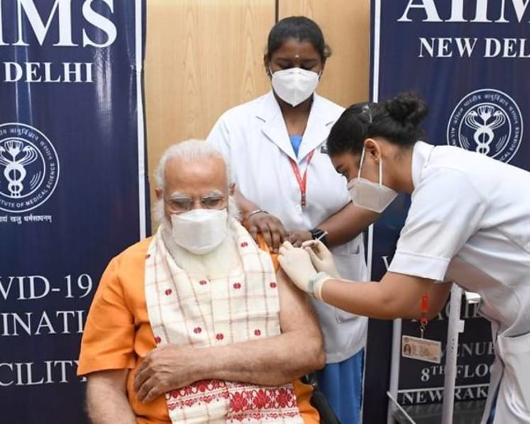 Modi gets second COVID-19 vaccine dose as India hits new record