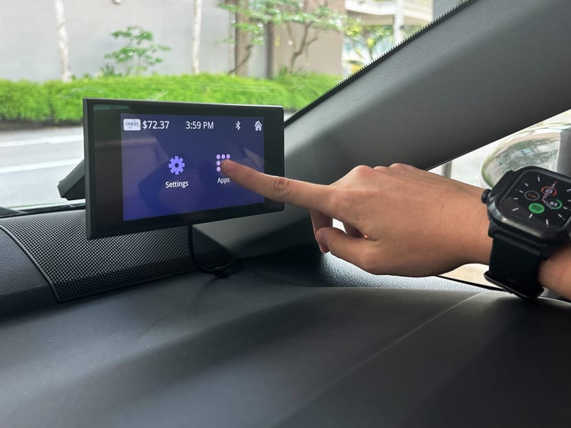 The touchscreen display on the new on-board unit for vehicles, Oct 23, 2023. The touchscreen display on the new on-board unit for vehicles, Oct 23, 2023.