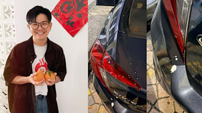 YES 933 DJ Kunhua's Car Splattered With Paint After Carpark Repainting At His Estate; Takes It As A “Huat” Sign