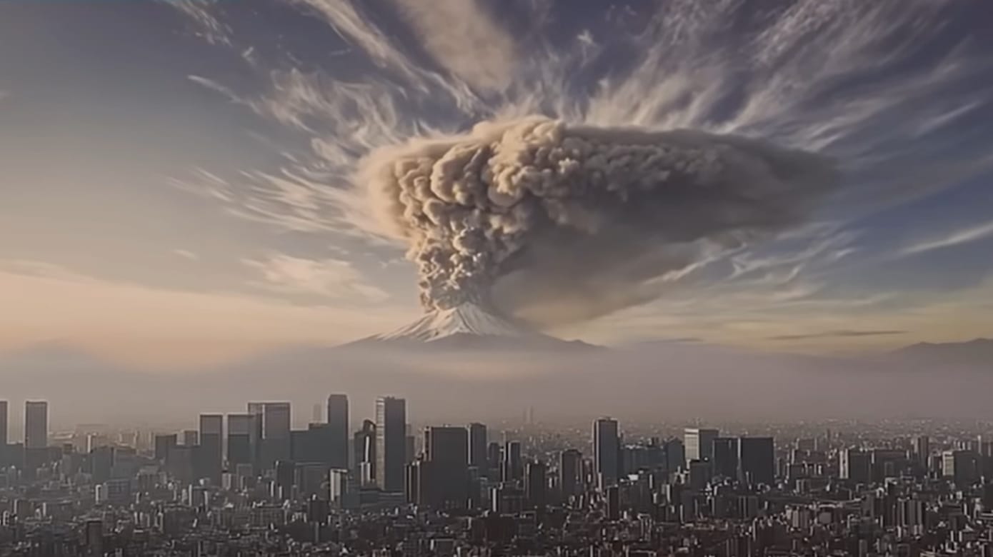 富士山爆発 日本发布“富士山爆发”AI影片提醒民众做好防范- 8world