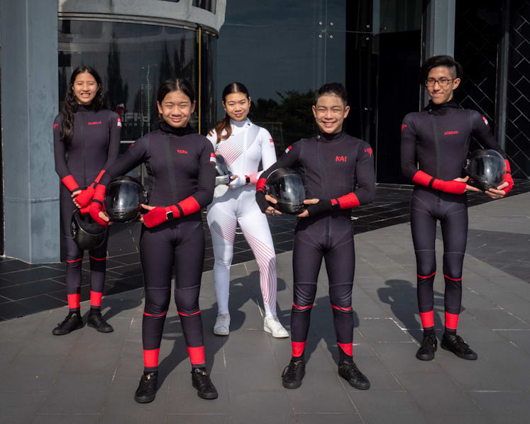 Indoor skydivers representing Singapore — including two 12-year-olds — at 4th FAI World Cup have gold in their sights