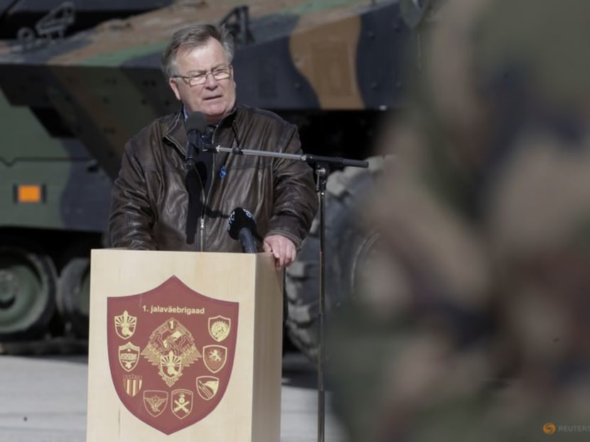 Denmark’s Defence Minister Claus Hjort Frederiksen speaks during the official ceremony welcoming the deployment of a multi-national NATO battalion in Tapa, Estonia, April 20, 2017. REUTERS/Ints Kalnins/File Photo