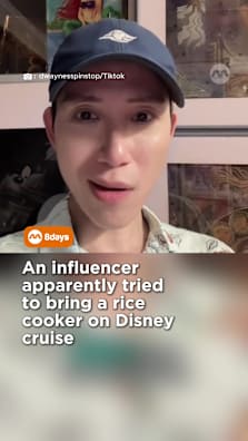 Theatre actor Dwayne Tan told 8days.sg he heard the influencer was stopped at customs during a media preview of the new Disney Adventure cruise sailing from Singapore #8dayssg #8dayssgtrending #disneycruise #ricecooker #disney 
