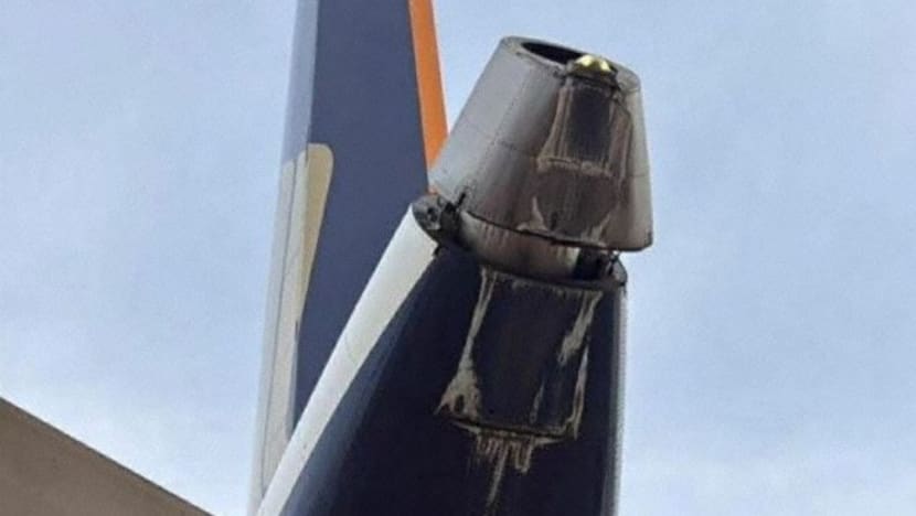 SIA aircraft tail damaged after contact with runway in aborted landing at Changi Airport