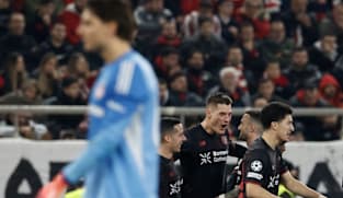 Schick quickfire double earns Leverkusen 2-0 win at Olympiacos