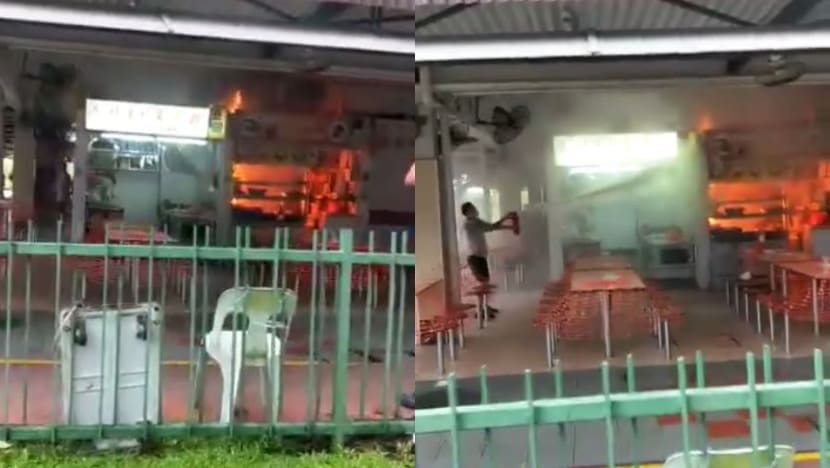 Fire breaks out at Changi Village Hawker Centre