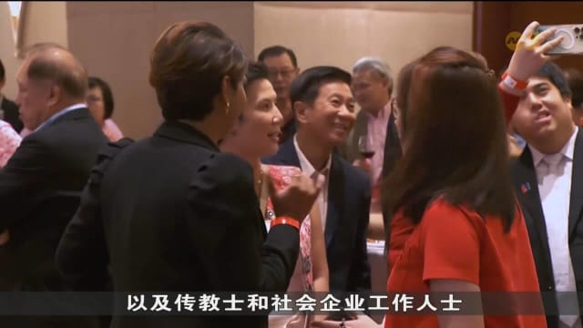 尚达曼总统会见旅居菲律宾国人 约200人出席国庆招待会