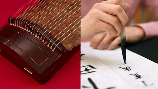 听力练习：双胞胎姐妹古筝书法样样通