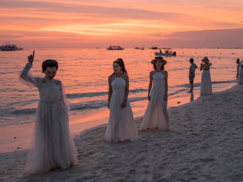 White Beach on Boracay, an island in the central Philippines that attracted two million visitors a year.