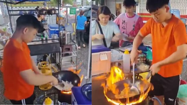 假期打工学会炒粿条 马国16岁少年放学开档做生意