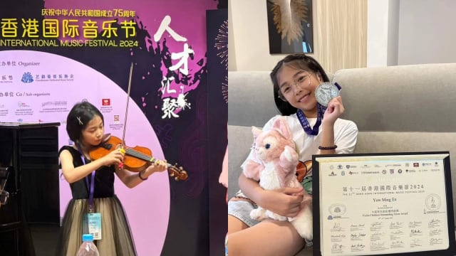 爱女夺国际音乐节小提琴比赛银奖　姚彣隆：你太棒了啦！
