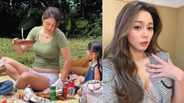 腰间肉被放大讨论　4宝妈白家绮努力减肥