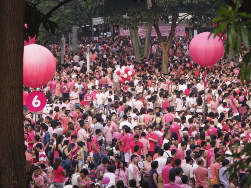 Thousands gather each year at the Speaker's corner for Pink Dot. TODAY file photo