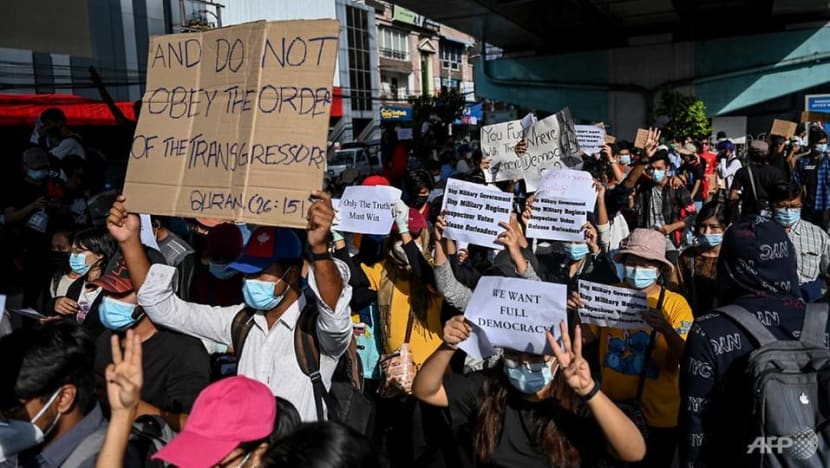 Tens of thousands protest in Myanmar against military coup