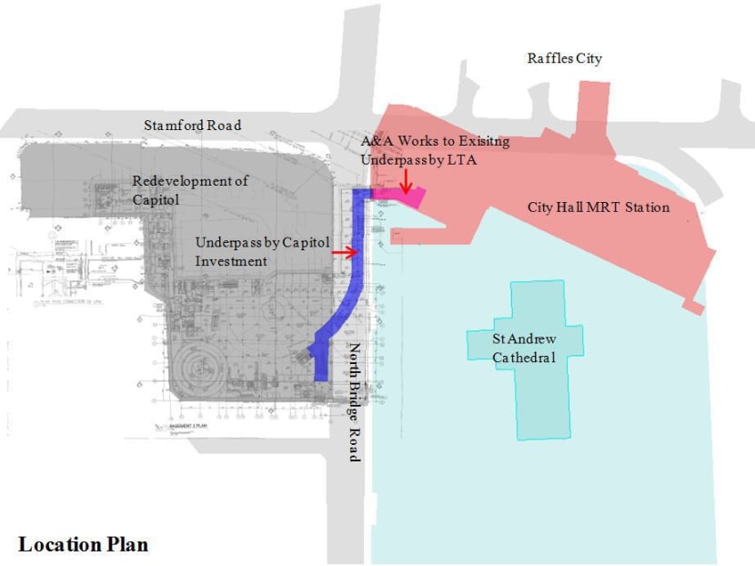 Underpass to link City Hall MRT and Capitol Singapore