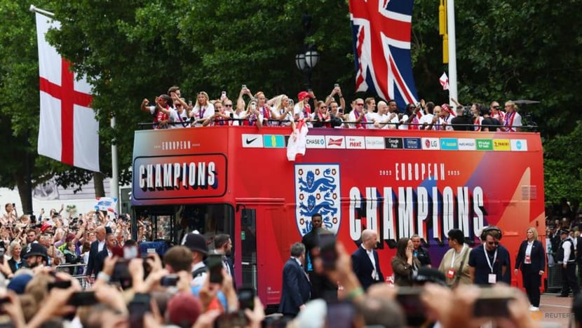 Thousands gather to watch England women mark Euro win with London parade