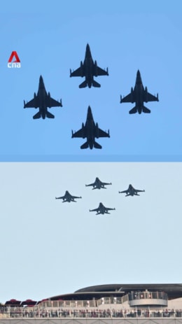 NDP 2025:  F-16s execute diamond cross turn