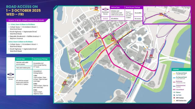 F1新加坡大奖赛10月登场 滨海湾及政府大厦前道路特定时间关闭