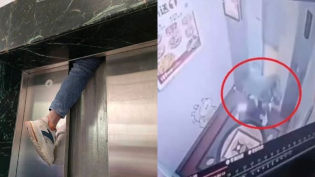 电梯突然下坠！中国男子腿卡门外险截肢 