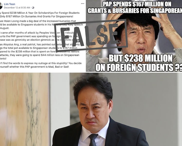 Govt directs opposition member Lim Tean to correct falsehoods on education spending