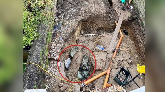英男院子掘地挖到“异物” 数天才惊觉是二战未爆炸弹
