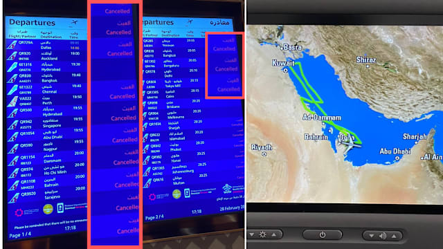 狮城女子转机遇上中东战火 班机空中折返多哈受困机场