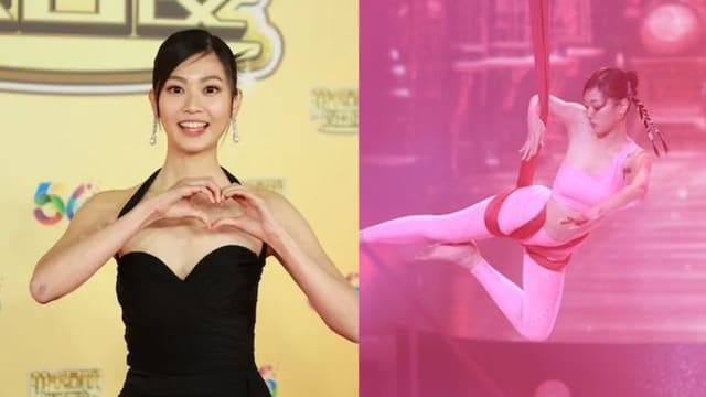 TVB台庆女星表演空中瑜伽　倒吊前胸险走光！