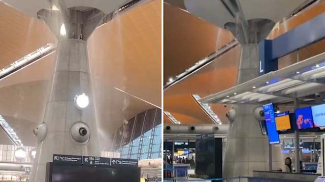 吉隆坡国际机场屋顶维修程序失误 致天花板漏水