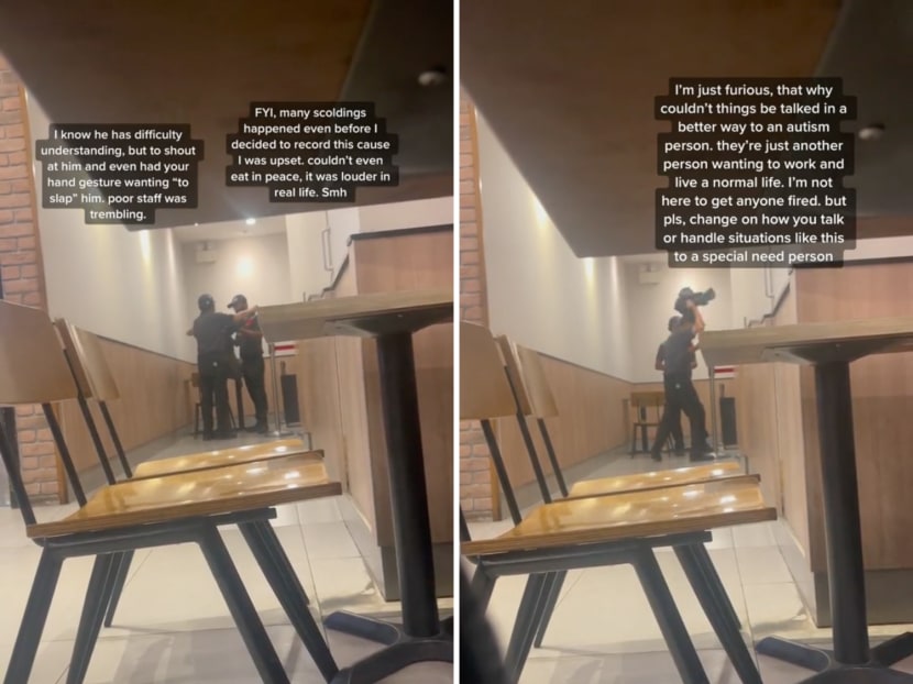 A viral TikTok video shows a Burger King staff member loudly reprimanding another staff member who allegedly has special needs. A viral TikTok video shows a Burger King staff member loudly reprimanding another staff member who allegedly has special needs.