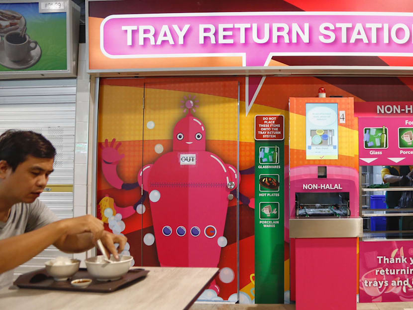 More returning trays at hawker centres, but behavioural change will take time: NEA