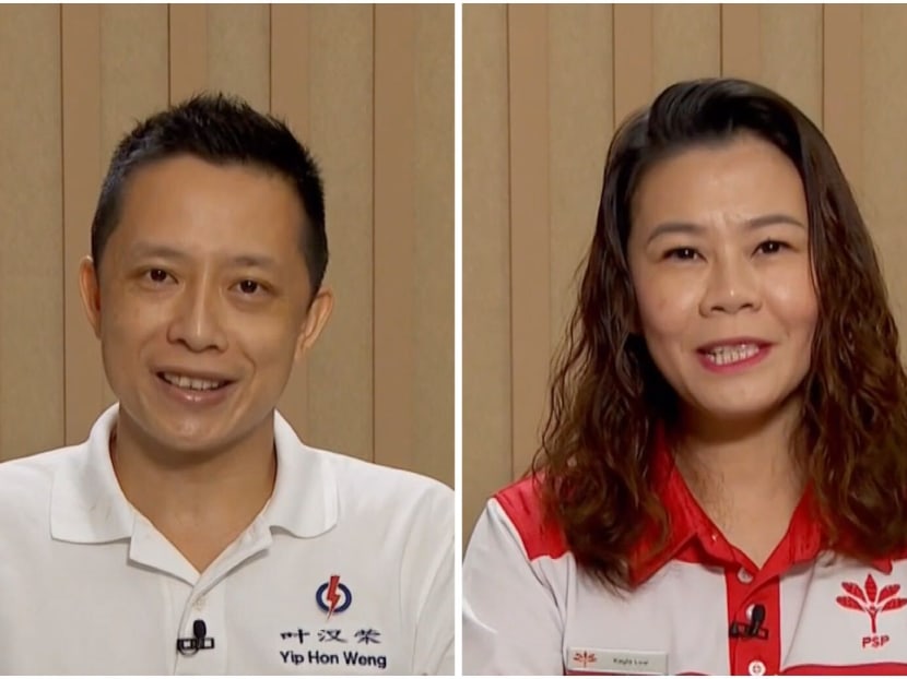 Mr Yip Hon Weng (left) from the People's Action Party and Ms Kayla Low (right) from the Progress Singapore Party are contesting in Yio Chu Kang Single Member Constituency.