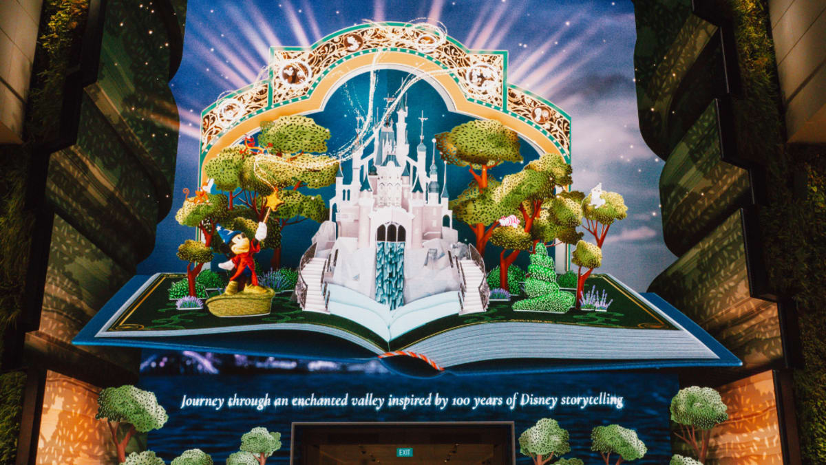 Disney-themed Wonderfall show lights up Changi T2 ahead of March cruise launch - CNA Lifestyle