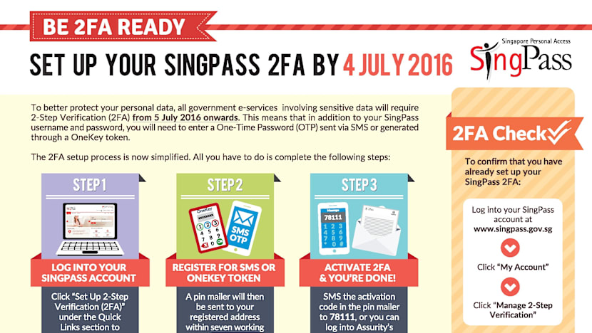 SingPass process simplified for users to adopt 2FA