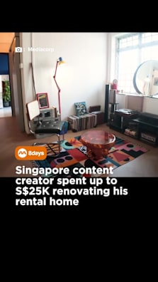 Heng ah! Kishan J can remove his sliding door and headboard should he choose to move after his lease ends #8dayssg #8dayssgtrending #rentalhome #heritagehome #sgfyp 