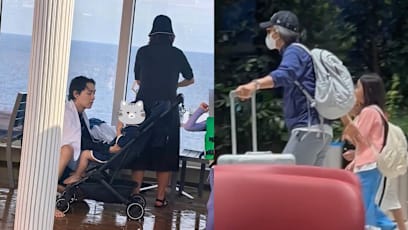 Korean Stars Bae Yong Joon, Park Shin Hye And Their Families Spotted On Disney Cruise In Singapore