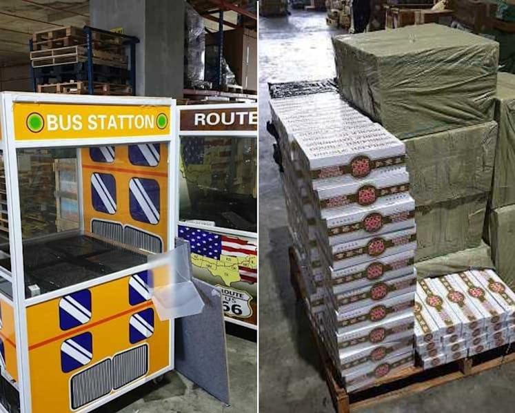 Seized: 6,000 cartons of duty-unpaid cigarettes stuffed in game machines