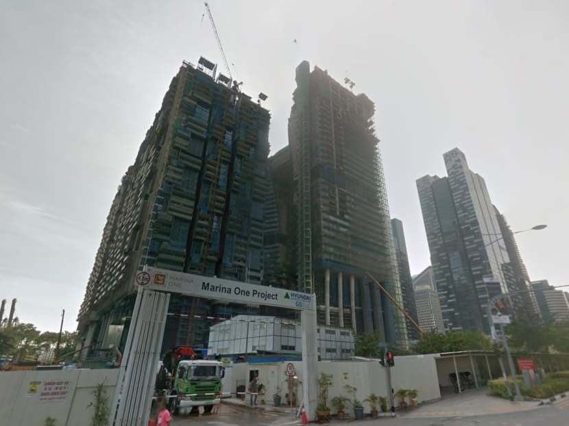 A general view of the Marina One construction site. Photo: Google Maps