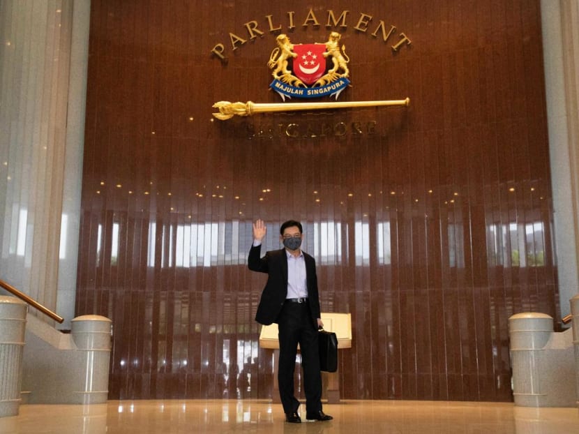 Deputy Prime Minister and Finance Minister Heng Swee Keat arriving at Parliament to deliver the Budget on Feb 16, 2021.