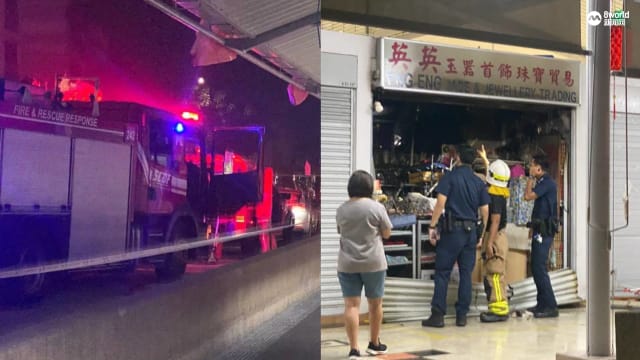 文庆路上段巴刹店面失火 居民花15分钟灭火