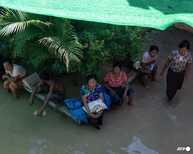 Monsoon rains submerge villages, fields in Myanmar