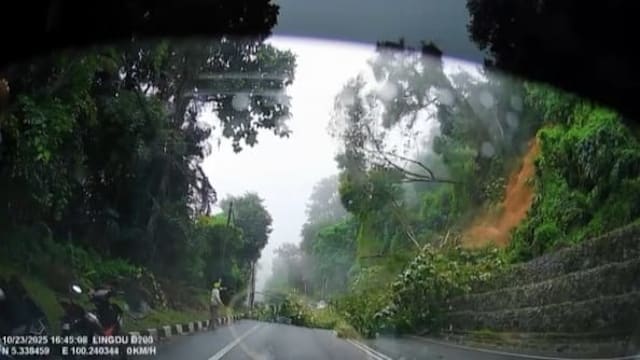 马国槟城山体滑坡 民众仓皇逃跑画面曝光