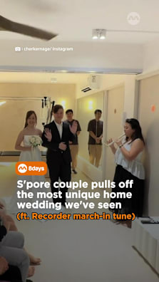 March-in tune played on a recorder? Iconic. 💯   #8dayssg #8dayssgtrending #wedding #married #weddingband 