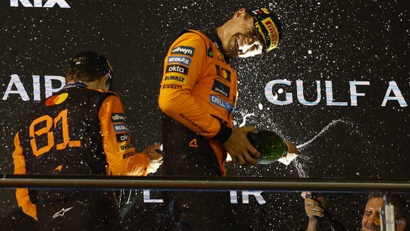 Piastri celebrates 50th race with win from pole in Bahrain