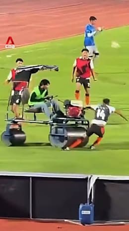 Footballer Andros Townsend hit by pitch roller in Thai league