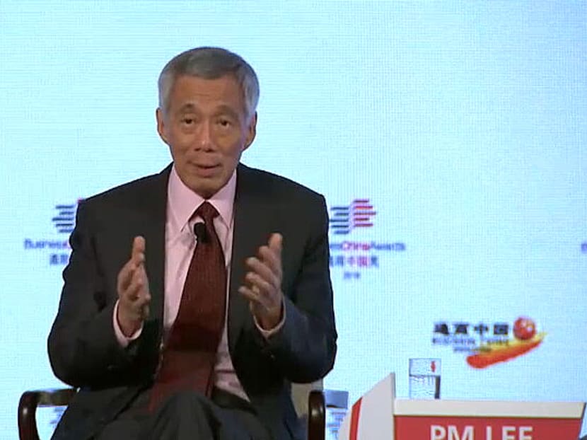 Prime Minister Lee Hsien Loong speaking at the annual Business China awards ceremony at the Marina Bay Sands on June 7, 2019. Prime Minister Lee Hsien Loong speaking at the annual Business China awards ceremony at the Marina Bay Sands on June 7, 2019.