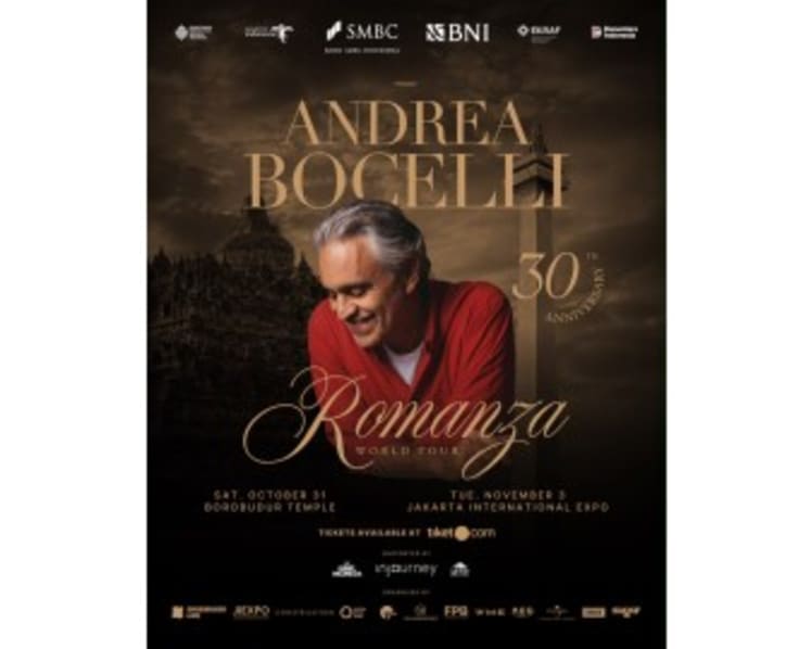Andrea Bocelli Celebrates 30 Years Anniversary Tour of Romanza with Two Spectacular Concerts in Indonesia