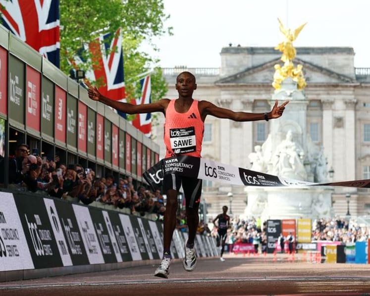 Sawe shrugs off technical doping talk after 'super shoes' propel him to marathon immortality