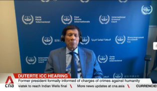 Former Philippine president Rodrigo Duterte makes first appearance at ICC via video